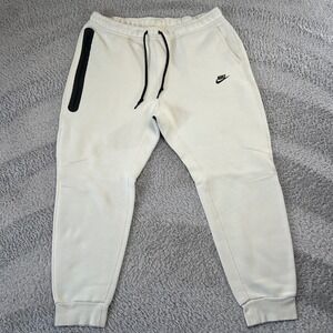 Nike Tech Fleece Jogger Pants Off White Beige Men's 2XL Jogging Athletic Tapered
